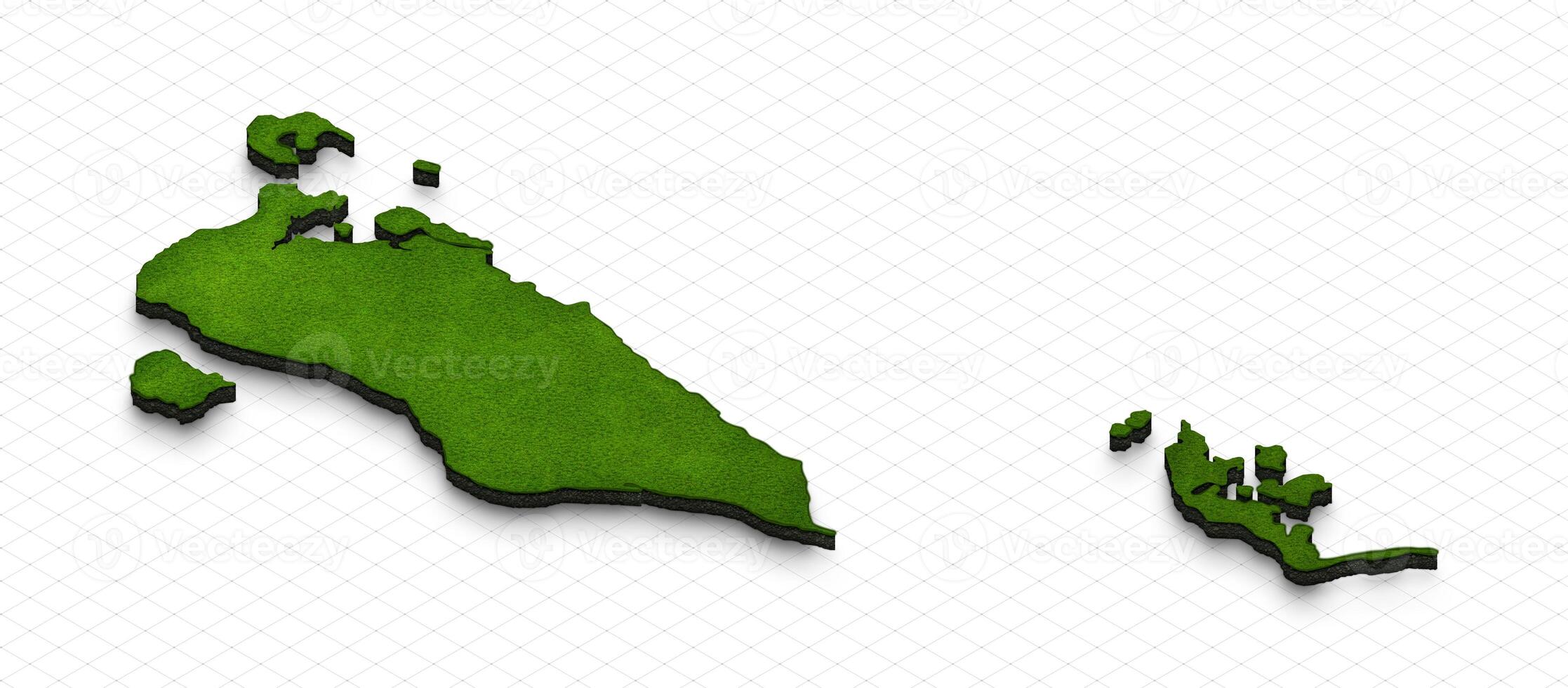 Map of Bahrain. 3D isometric perspective illustration. photo