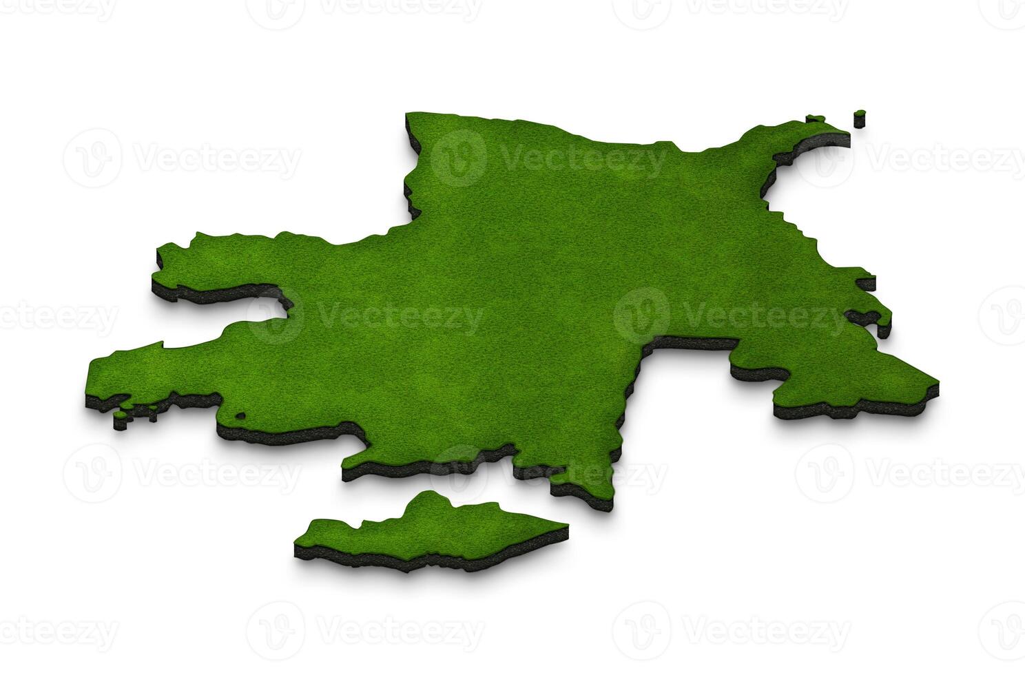 Map of Azerbaijan. 3D isometric perspective illustration. photo