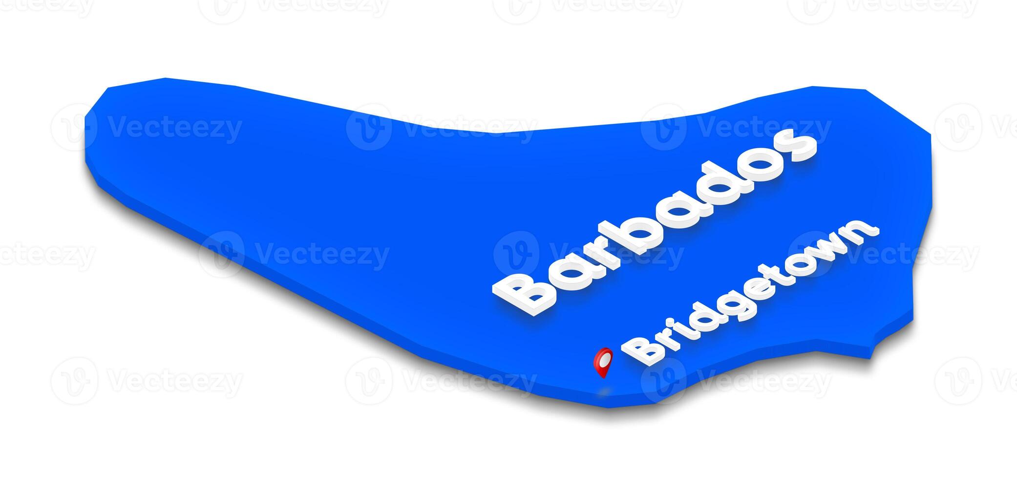 Map of Barbados. 3D isometric perspective illustration. photo
