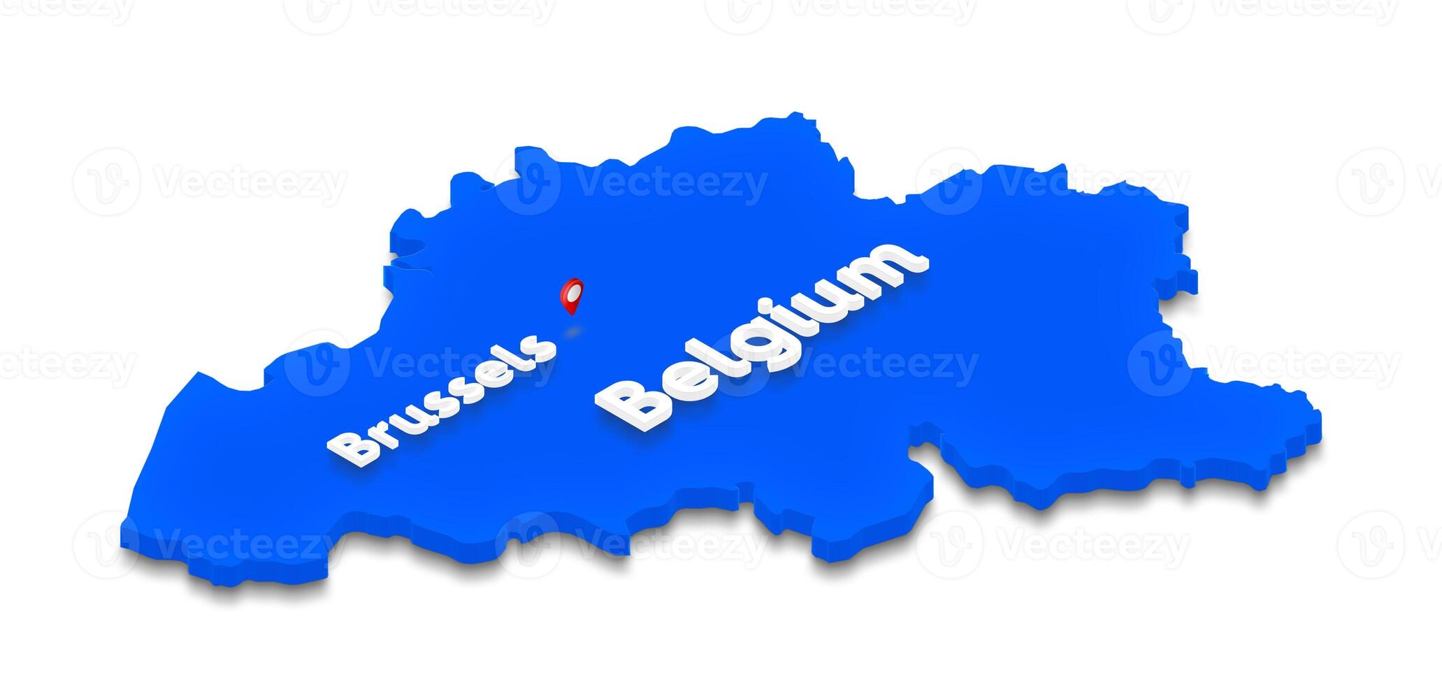 Map of Belgium. 3D isometric perspective illustration. photo