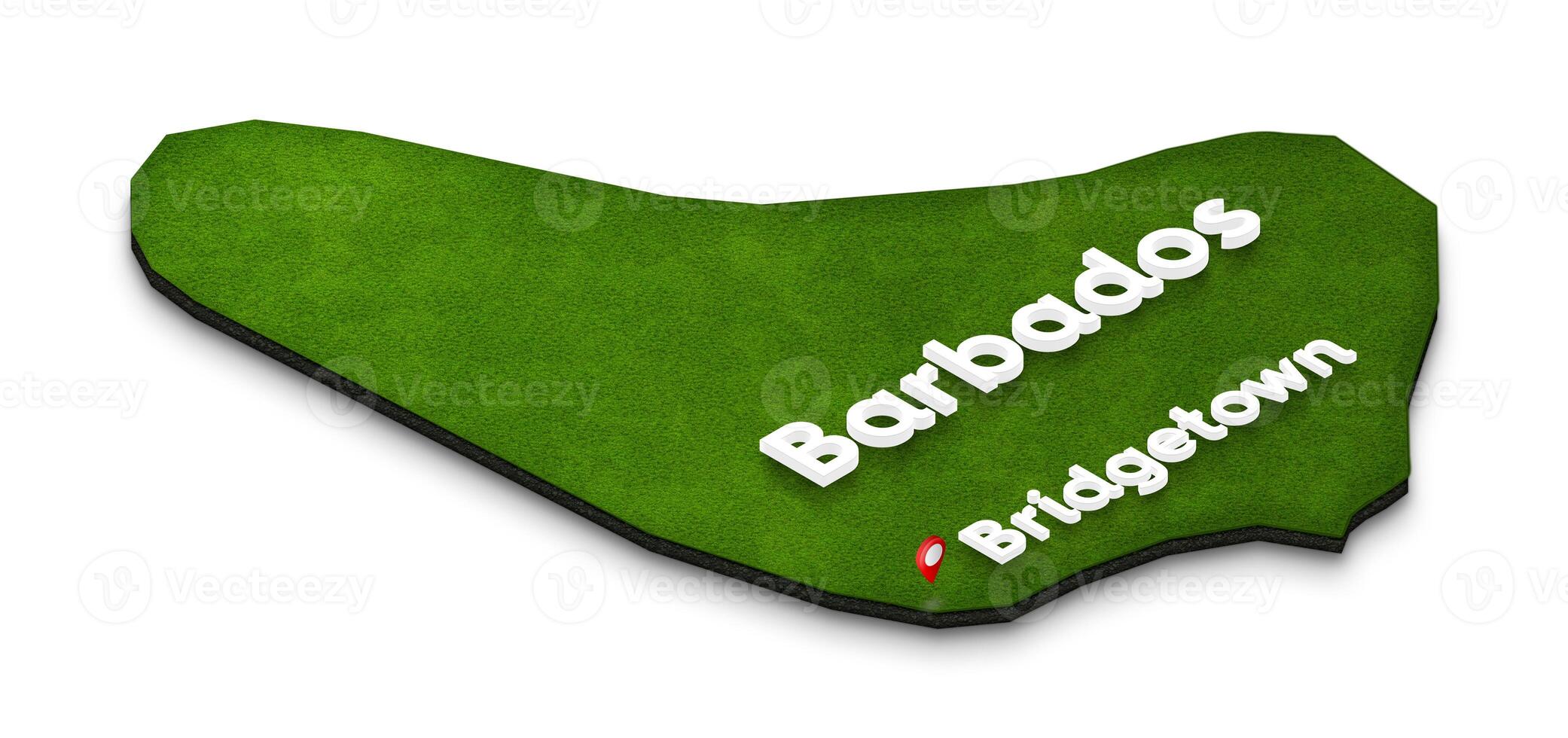 Map of Barbados. 3D isometric perspective illustration. photo