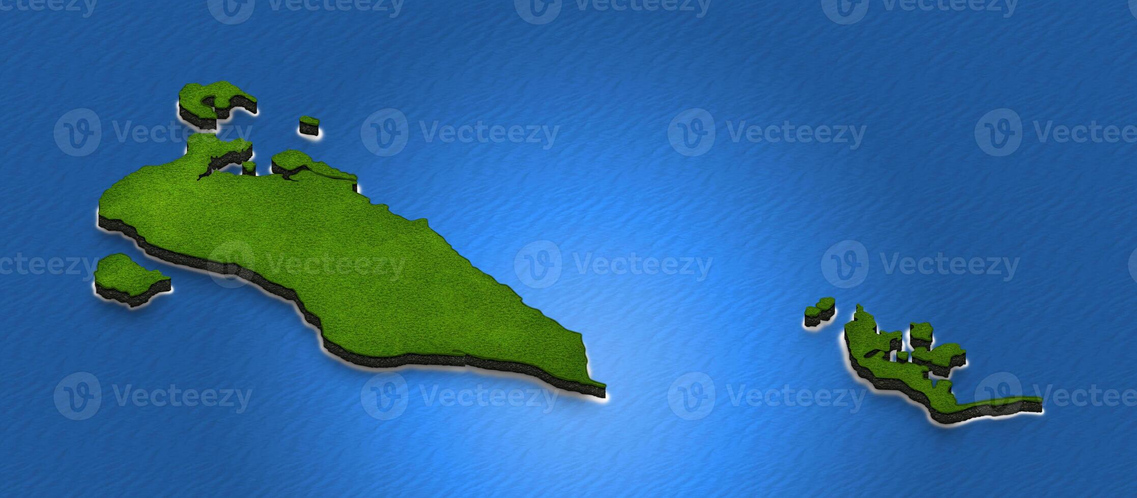 Map of Bahrain. 3D isometric perspective illustration. photo