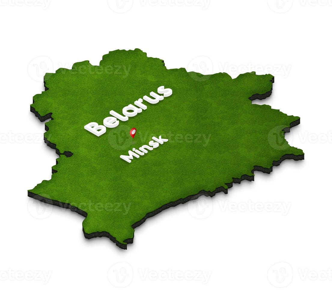 Map of Belarus. 3D isometric perspective illustration. photo