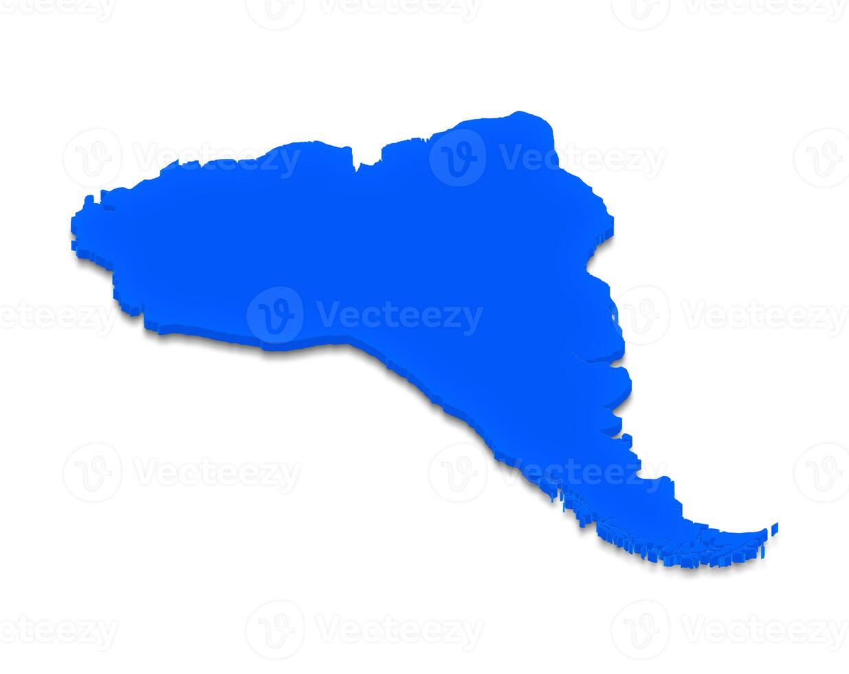 Map of South America. 3D isometric illustration. photo