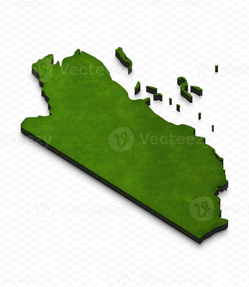 Map of Belize. 3D isometric perspective illustration. photo