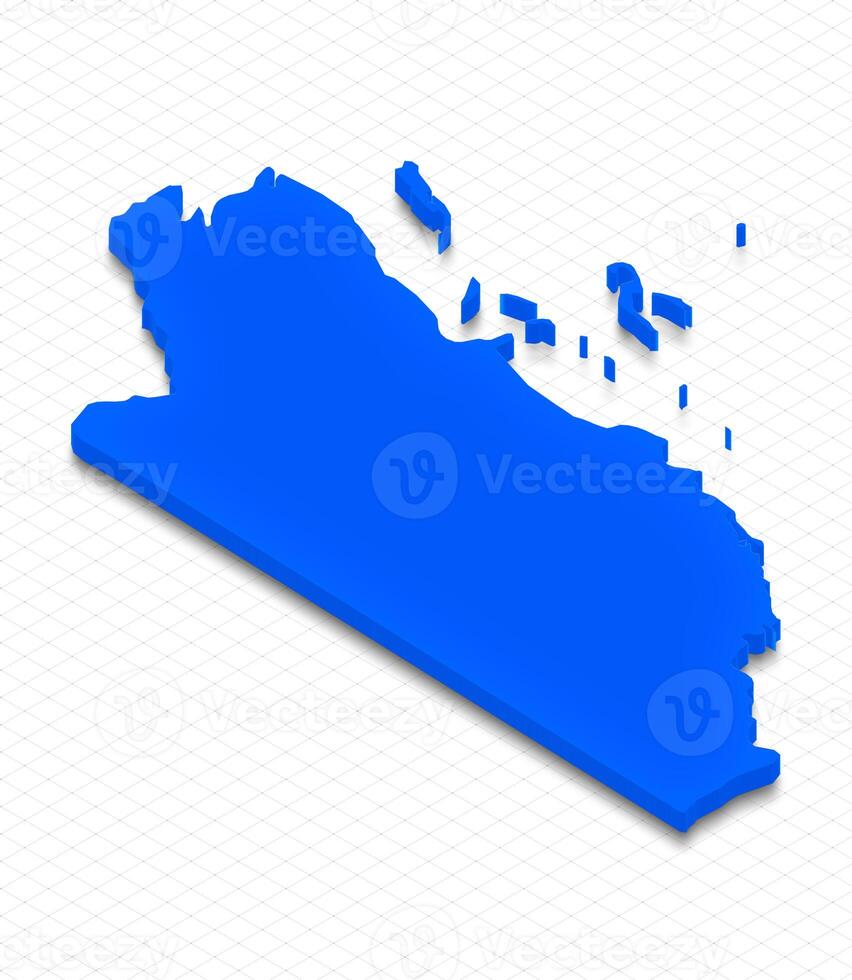 Map of Belize. 3D isometric perspective illustration. photo