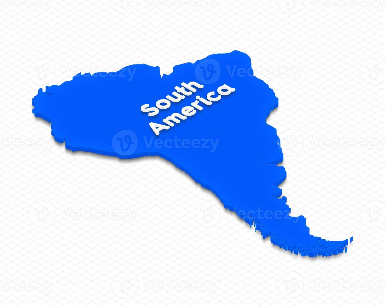 Map of South America. 3D isometric illustration. photo