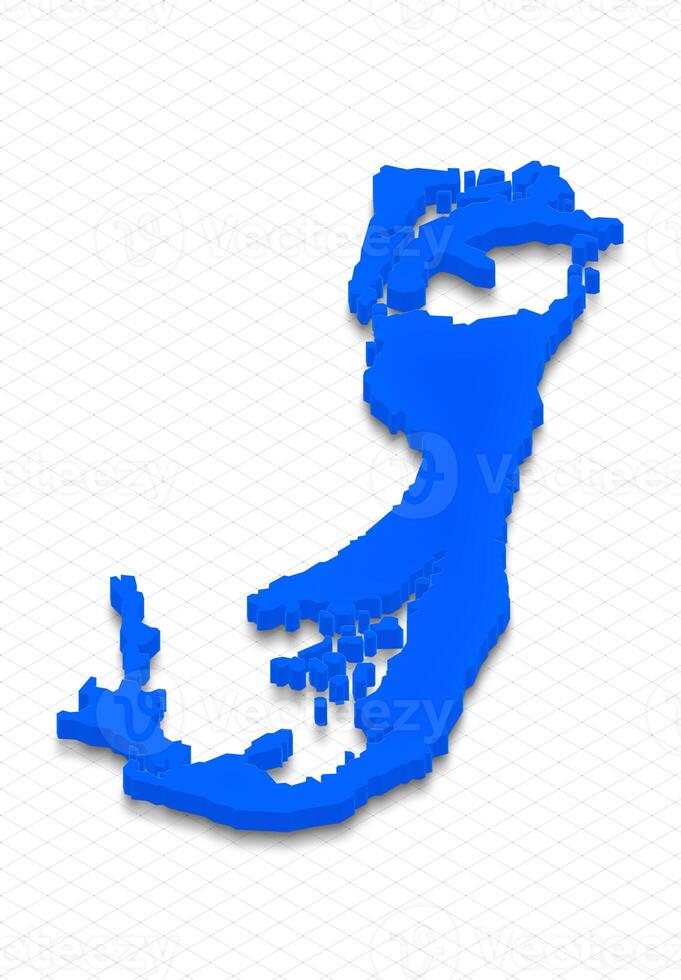 Map of Bermuda. 3D isometric perspective illustration. photo