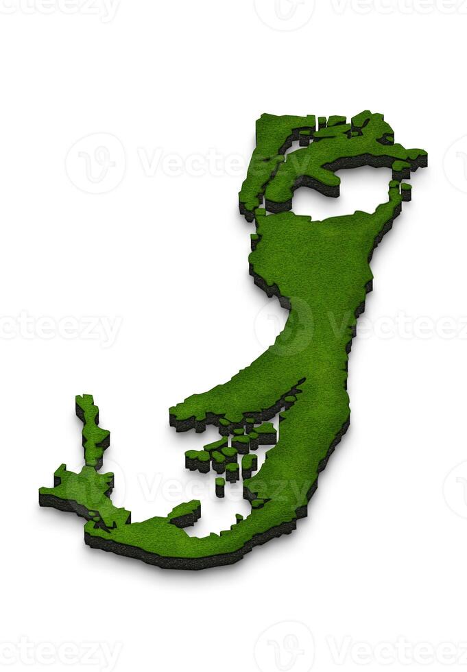 Map of Bermuda. 3D isometric perspective illustration. photo