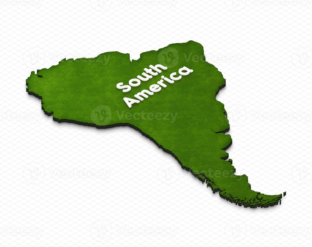Map of South America. 3D isometric illustration. photo