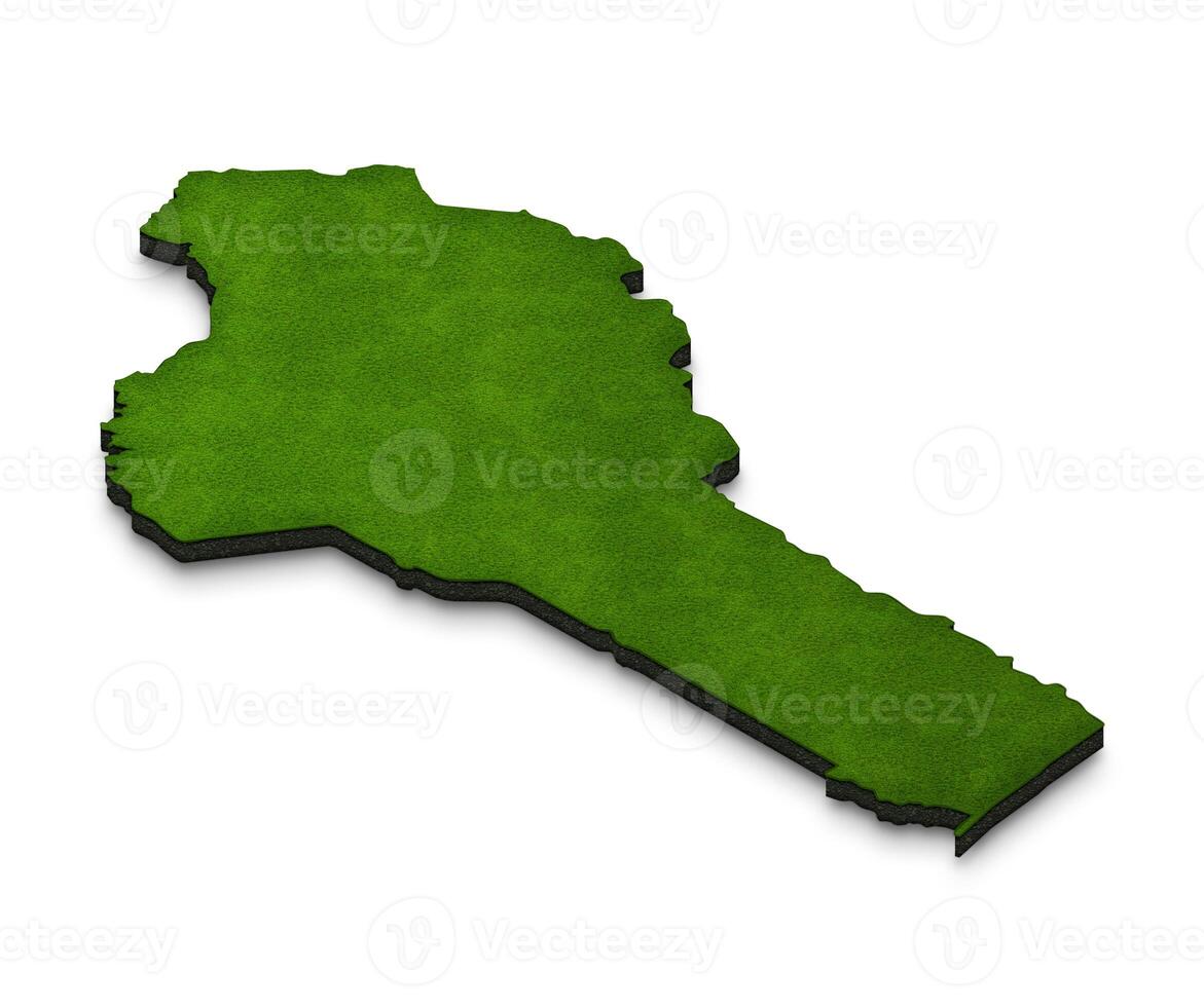 Map of Benin. 3D isometric perspective illustration. photo