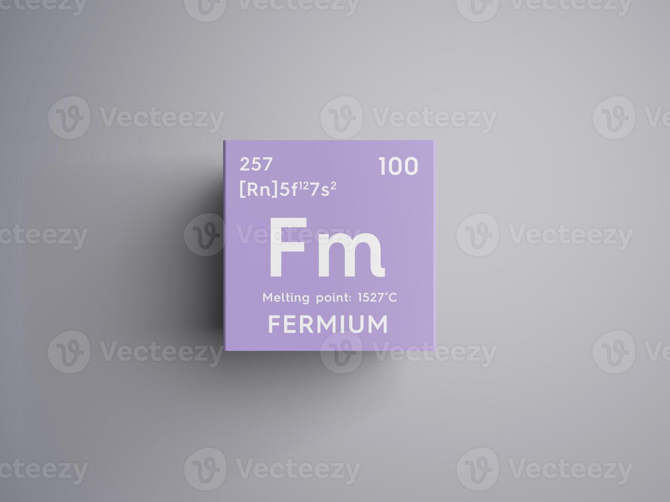 Fermium. Actinoids. Chemical Element of Mendeleev's Periodic Table. 3D illustration. photo