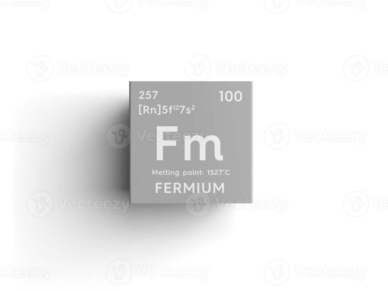Fermium. Actinoids. Chemical Element of Mendeleev's Periodic Table. 3D illustration. photo