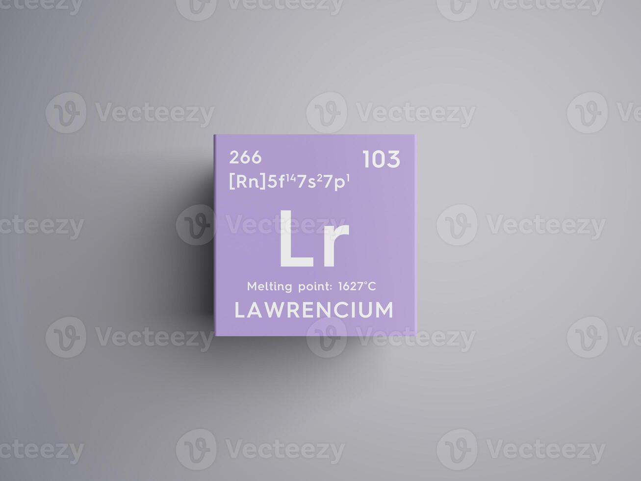 Lawrencium. Actinoids. Chemical Element of Mendeleev's Periodic Table.. 3D illustration. photo