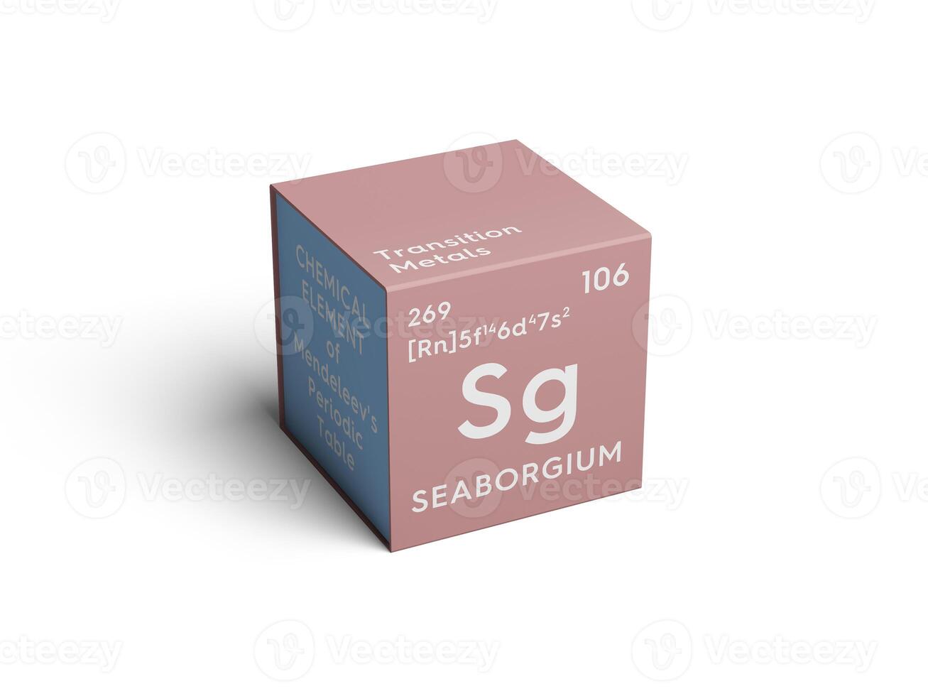 Seaborgium. Transition metals. Chemical Element of Mendeleev's Periodic Table. 3D illustration. photo