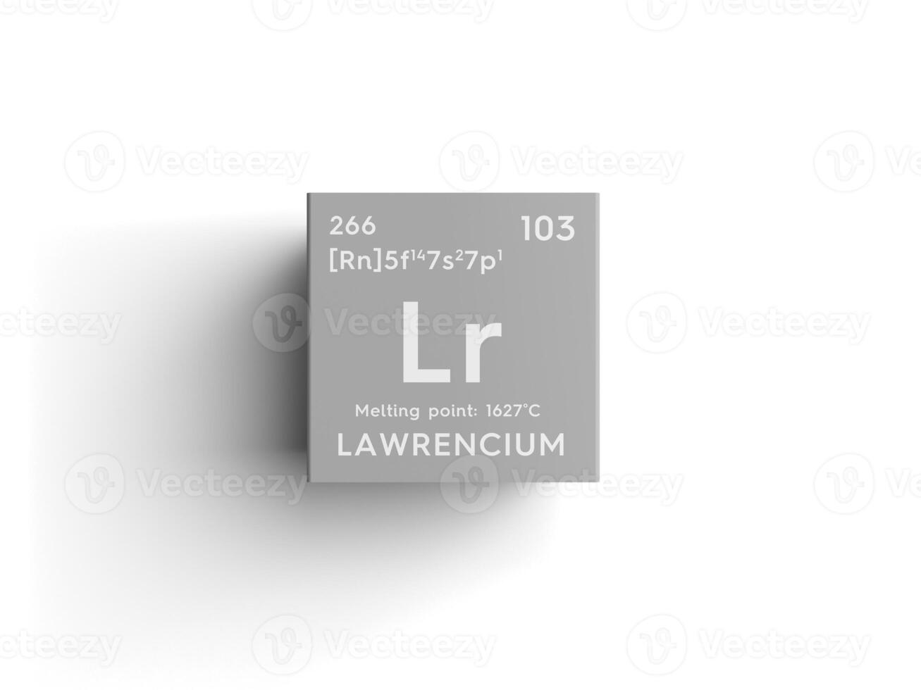 Lawrencium. Actinoids. Chemical Element of Mendeleev's Periodic Table.. 3D illustration. photo