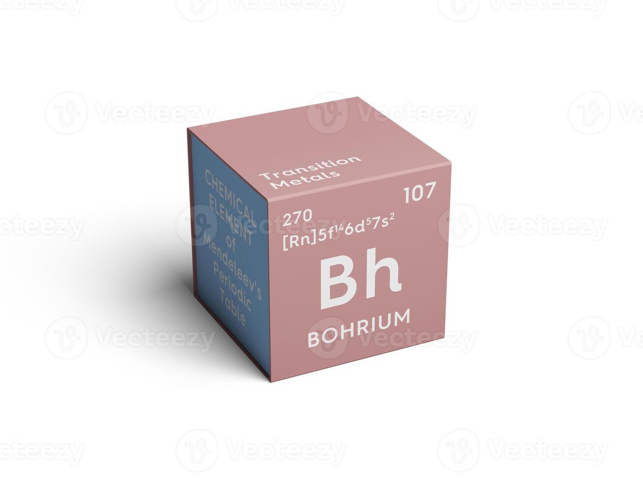Bohrium. Transition metals. Chemical Element of Mendeleev's Periodic Table. 3D illustration. photo
