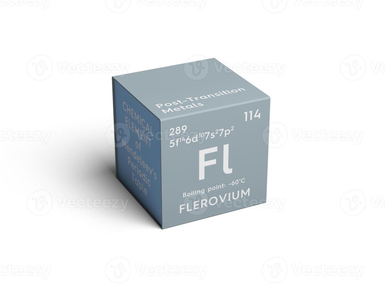 Flerovium. Post-transition metals. Chemical Element of Mendeleev's Periodic Table. 3D illustration. photo