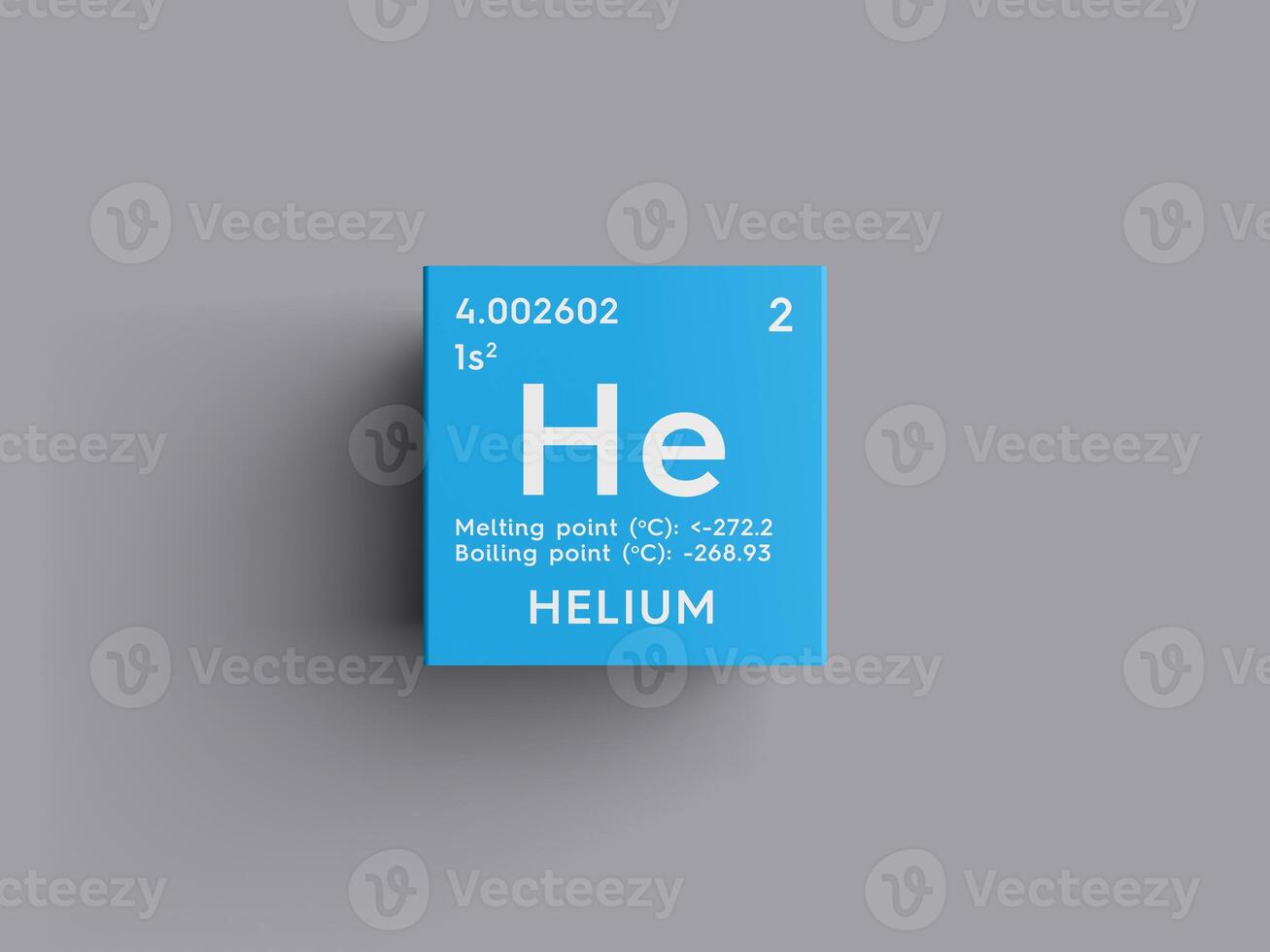 Helium. Noble gases. Chemical Element of Mendeleev's Periodic Table. 3D illustration. photo