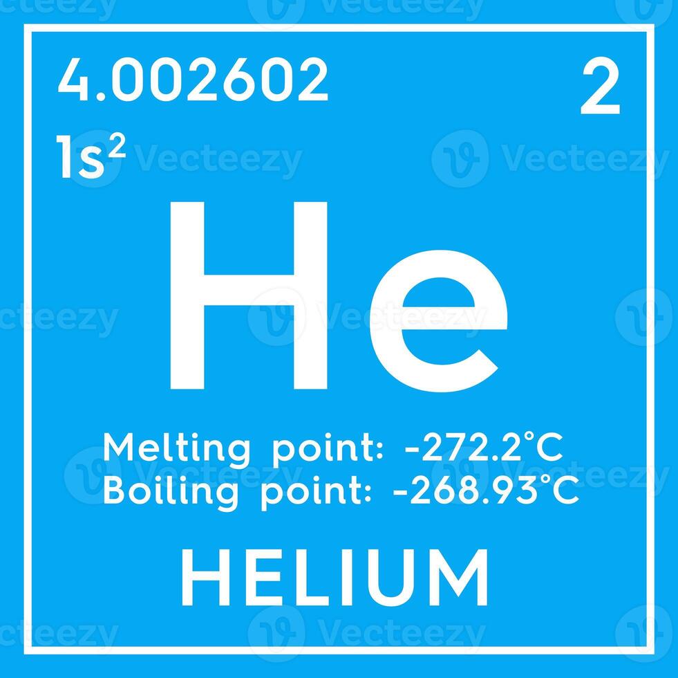 Helium. Noble gases. Chemical Element of Mendeleev's Periodic Table. 3D illustration. photo