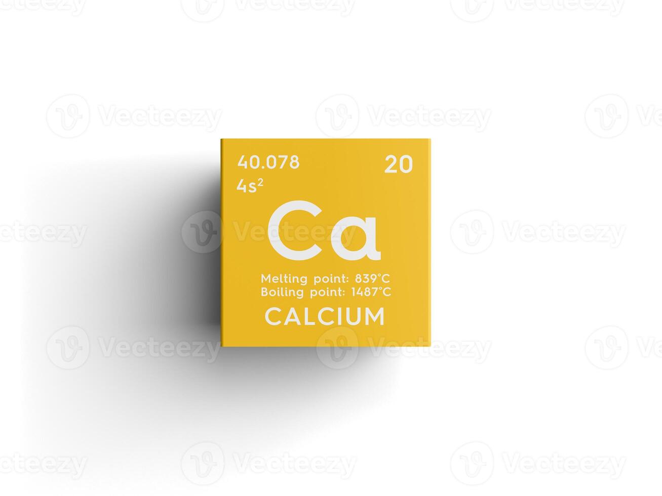 Calcium. Alkaline earth metals. Chemical Element of Mendeleev's Periodic Table. 3D illustration. photo