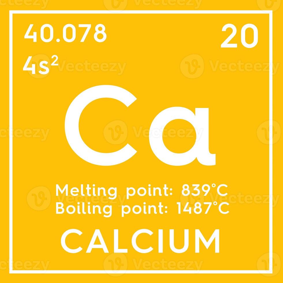 Calcium. Alkaline earth metals. Chemical Element of Mendeleev's Periodic Table. 3D illustration. photo