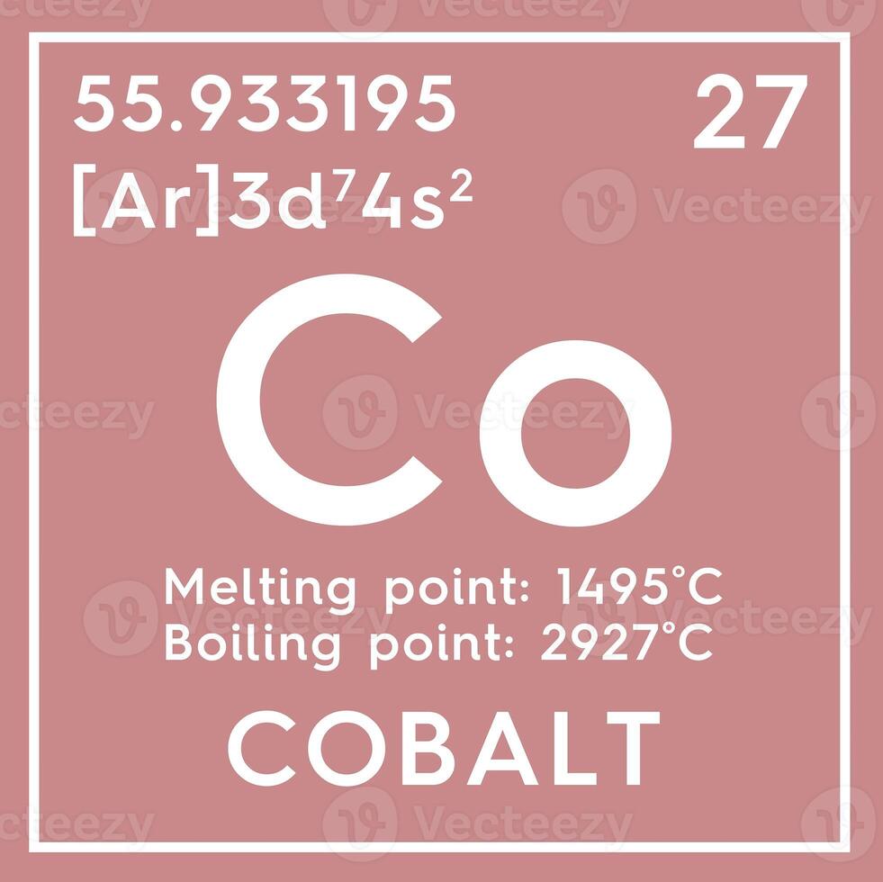 obalt. Transition metals. Chemical Element of Mendeleev's Periodic Table. 3D illustration. photo
