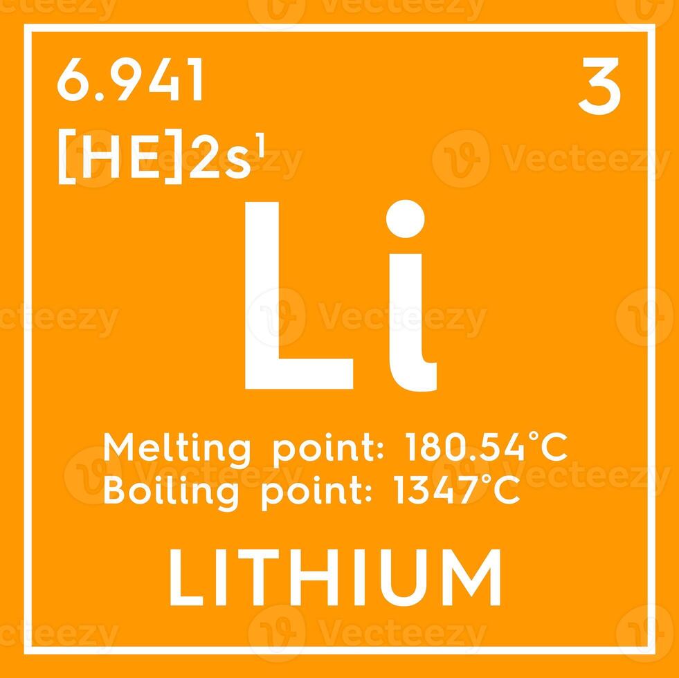 Lithium. Alkali metals. Chemical Element of Mendeleev's Periodic Table. 3D illustration. photo