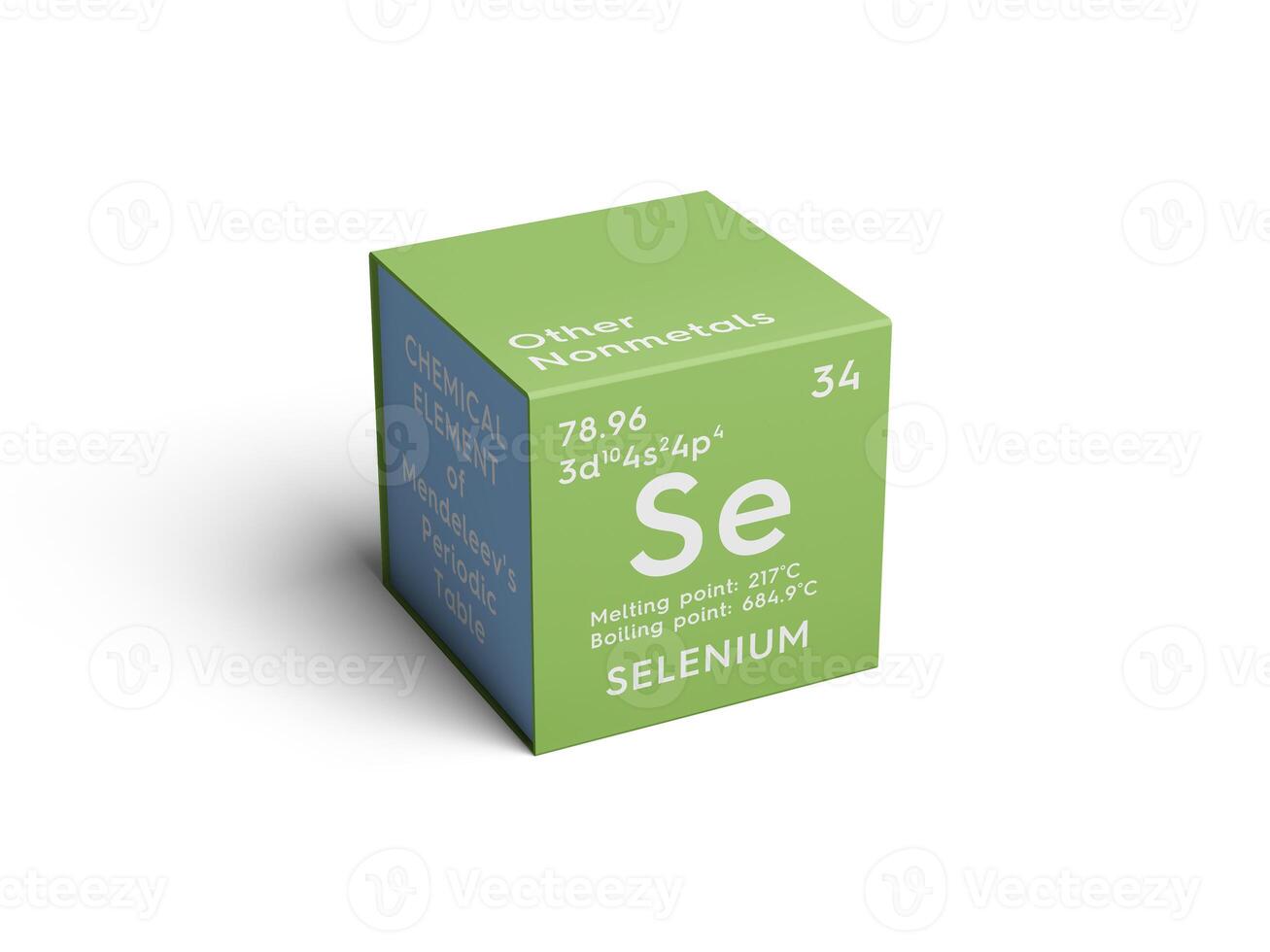 Selenium. Other Nonmetals. Chemical Element of Mendeleev's Periodic Table.. 3D illustration. photo