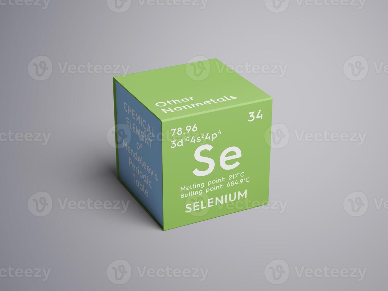 Selenium. Other Nonmetals. Chemical Element of Mendeleev's Periodic Table.. 3D illustration. photo