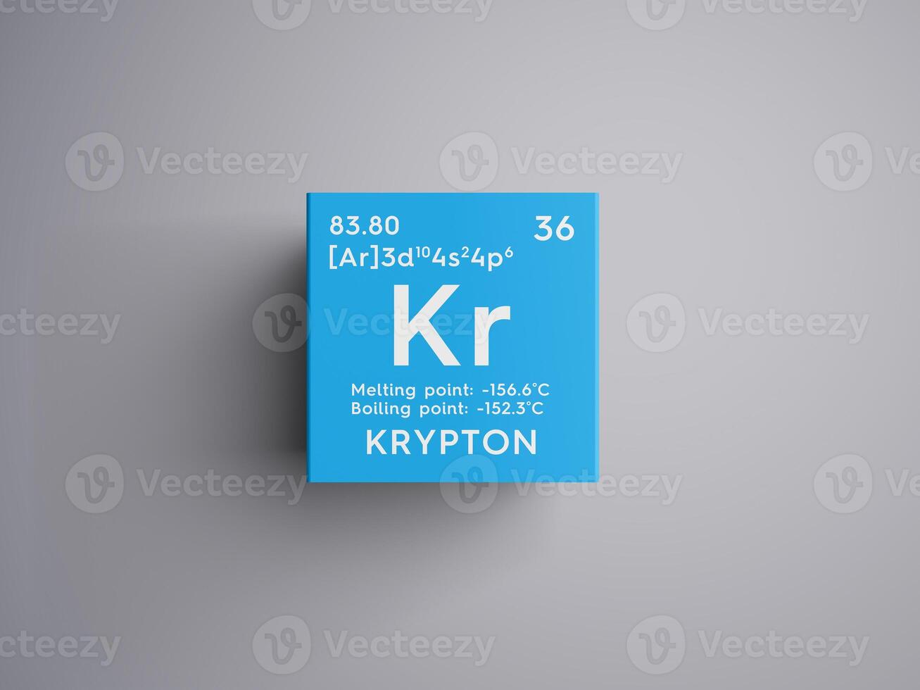 Krypton. Noble gases. Chemical Element of Mendeleev's Periodic Table.. 3D illustration. photo