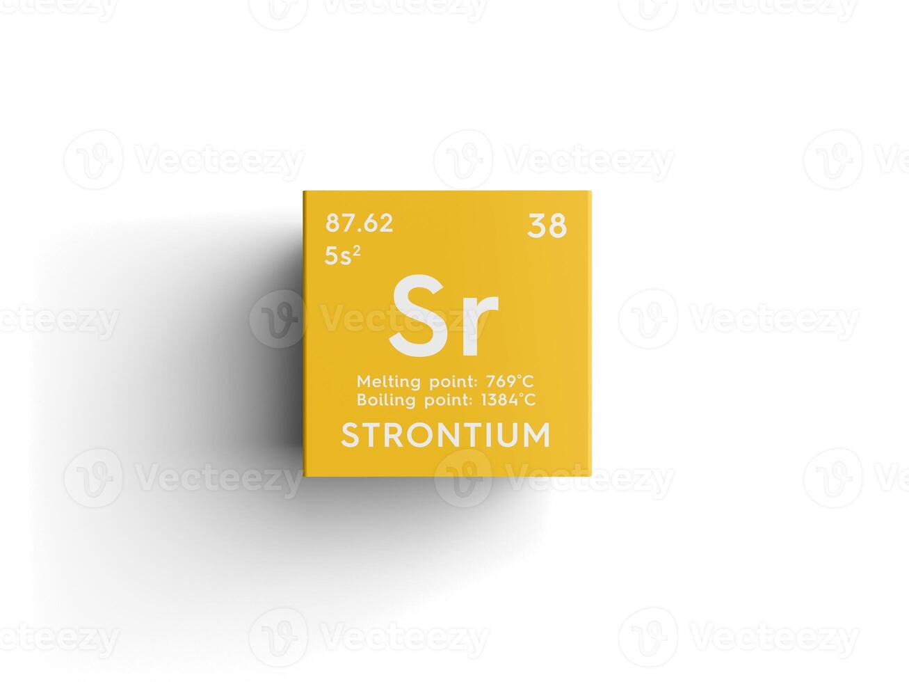 Strontium. Alkaline earth metals. Chemical Element of Mendeleev's Periodic Table. 3D illustration. photo
