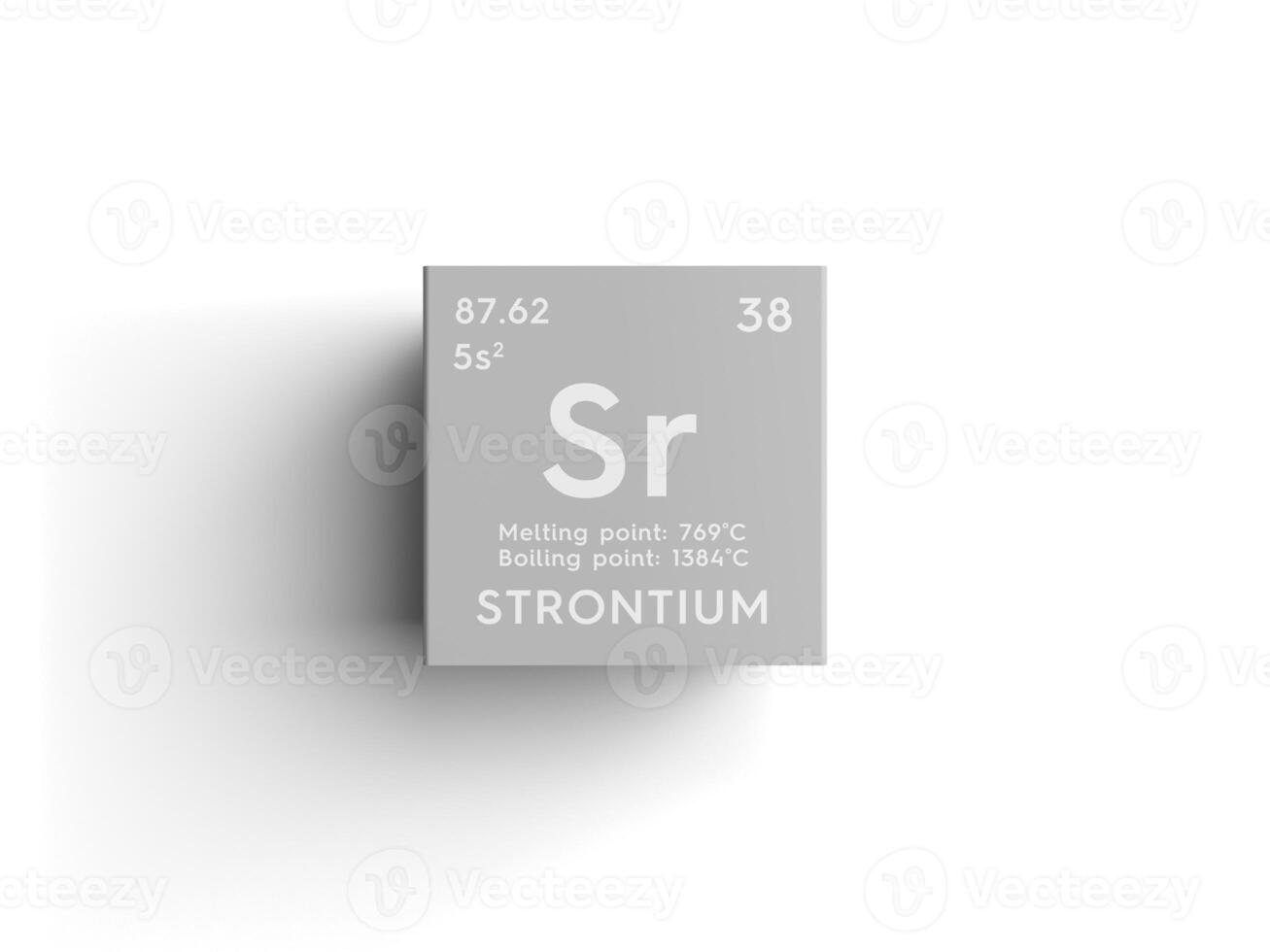 Strontium. Alkaline earth metals. Chemical Element of Mendeleev's Periodic Table. 3D illustration. photo