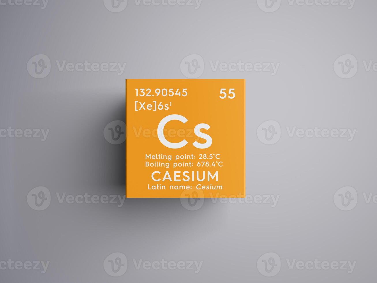Caesium. Cesium. Alkali metals. Chemical Element of Mendeleev's Periodic Table. 3D illustration. photo