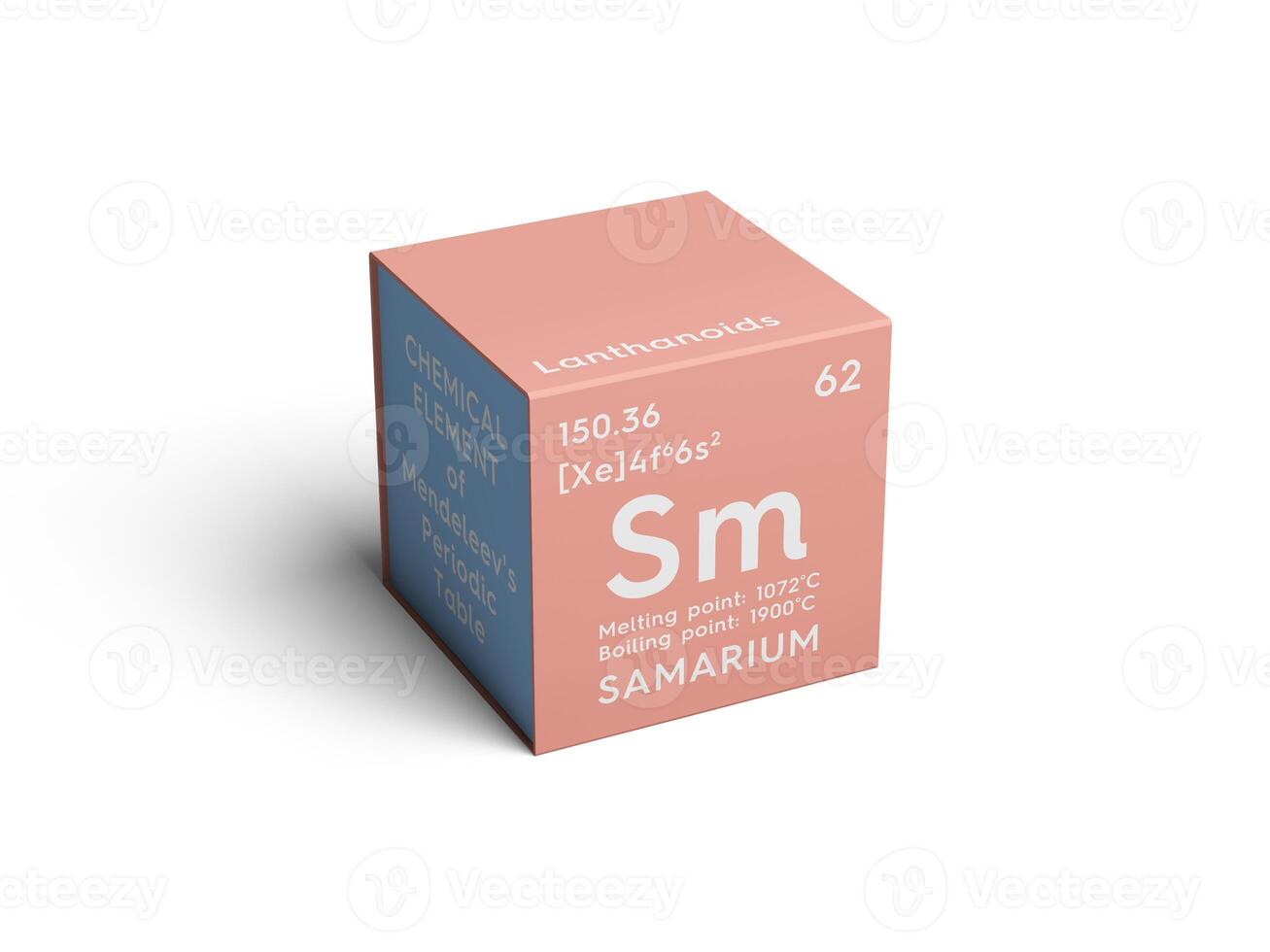 Samarium. Lanthanoids. Chemical Element of Mendeleev's Periodic Table. 3D illustration. photo