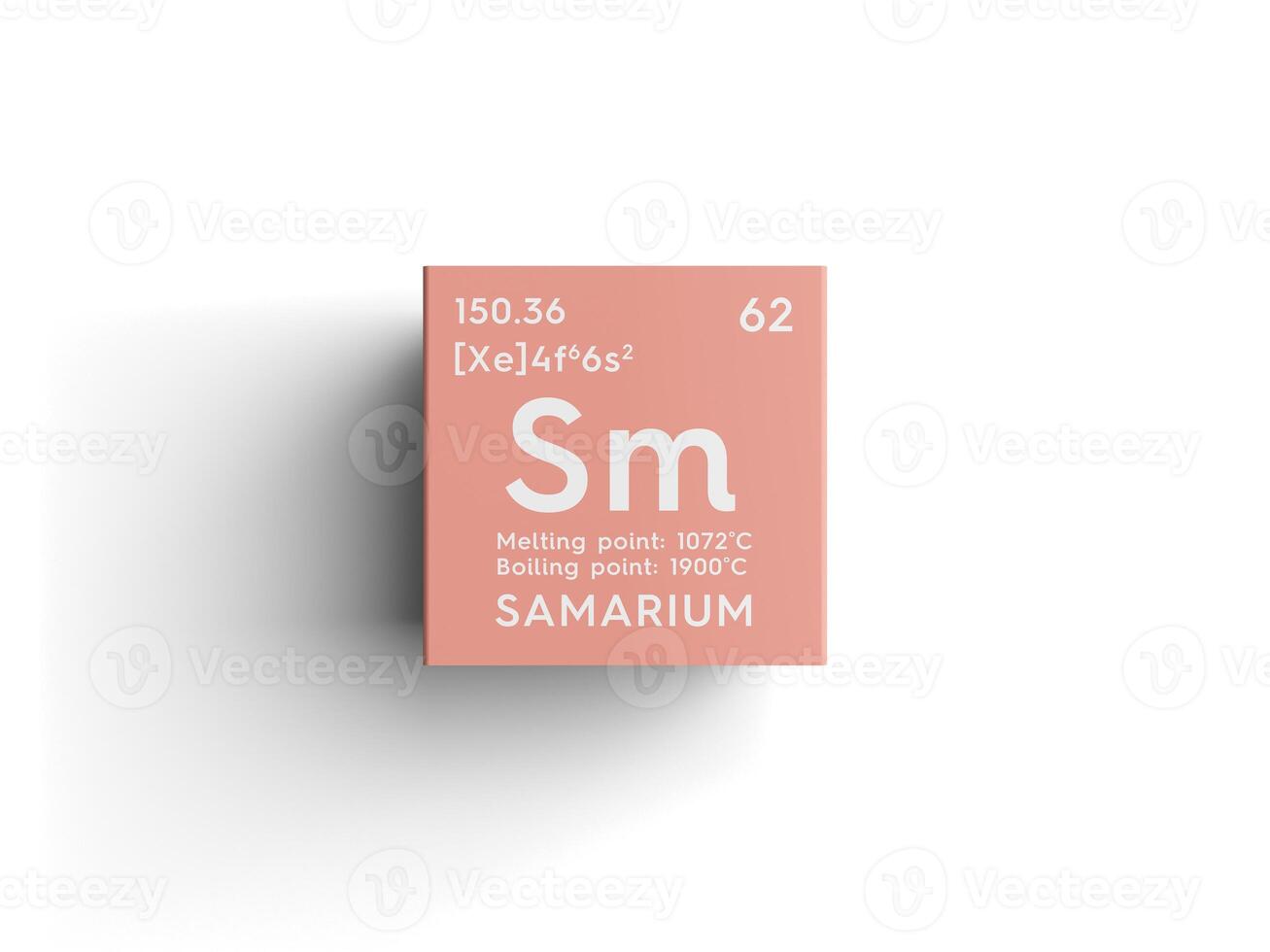 Samarium. Lanthanoids. Chemical Element of Mendeleev's Periodic Table. 3D illustration. photo