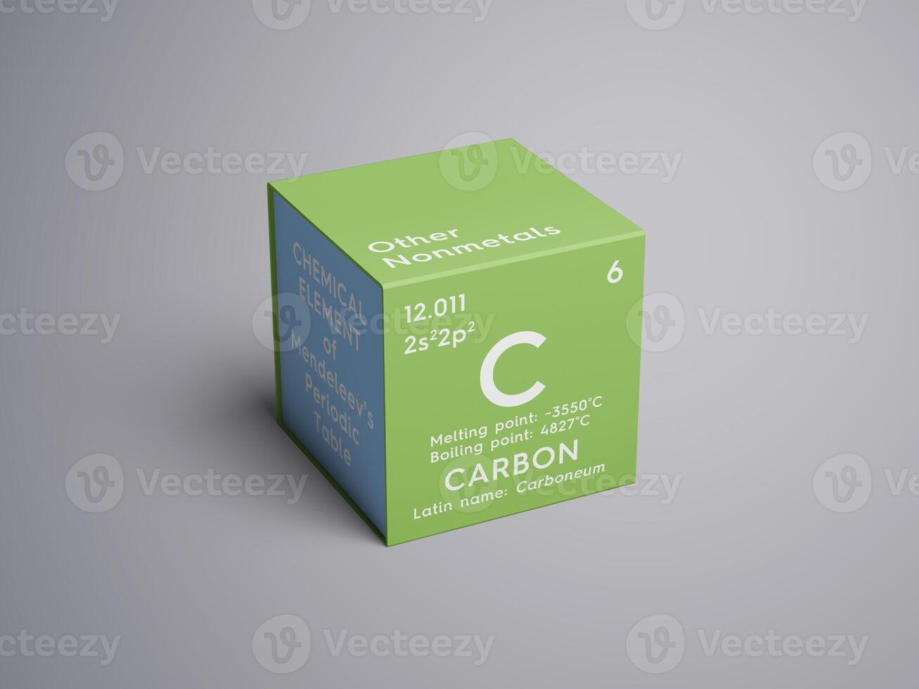 Carbon. Other Nonmetals. Chemical Element of Mendeleev's Periodic Table 3D illustration. photo