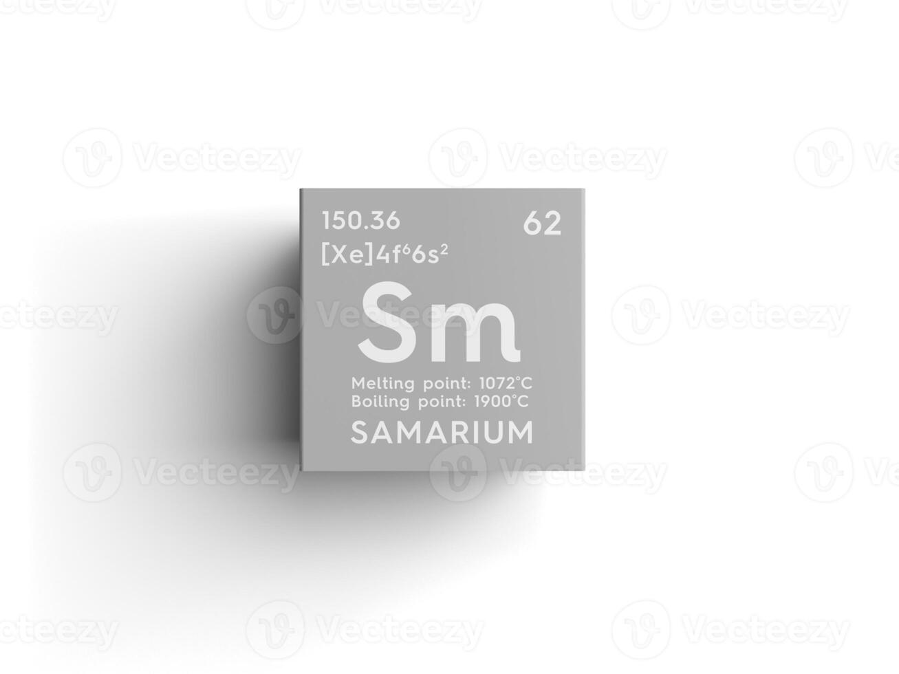 Samarium. Lanthanoids. Chemical Element of Mendeleev's Periodic Table. 3D illustration. photo