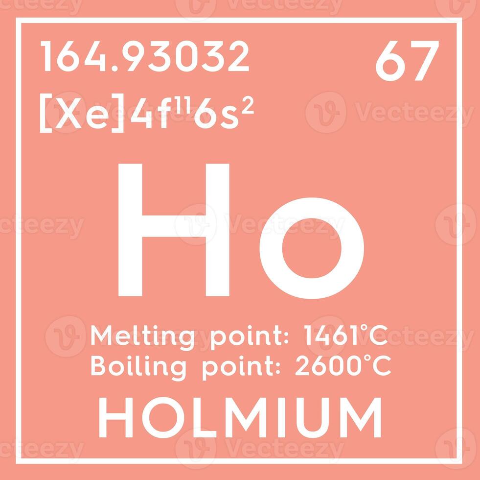 Holmium. Lanthanoids. Chemical Element of Mendeleev's Periodic Table. 3D illustration. photo