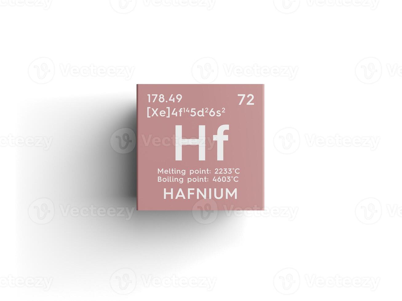 Hafnium. Transition metals. Chemical Element of Mendeleev's Periodic Table. 3D illustration. photo