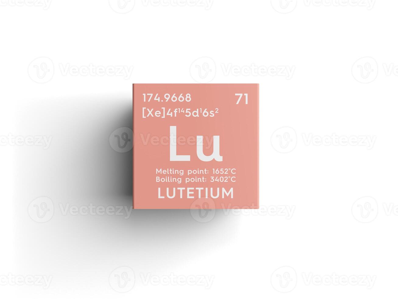 Lutetium. Lanthanoids. Chemical Element of Mendeleev's Periodic Table. 3D illustration. photo