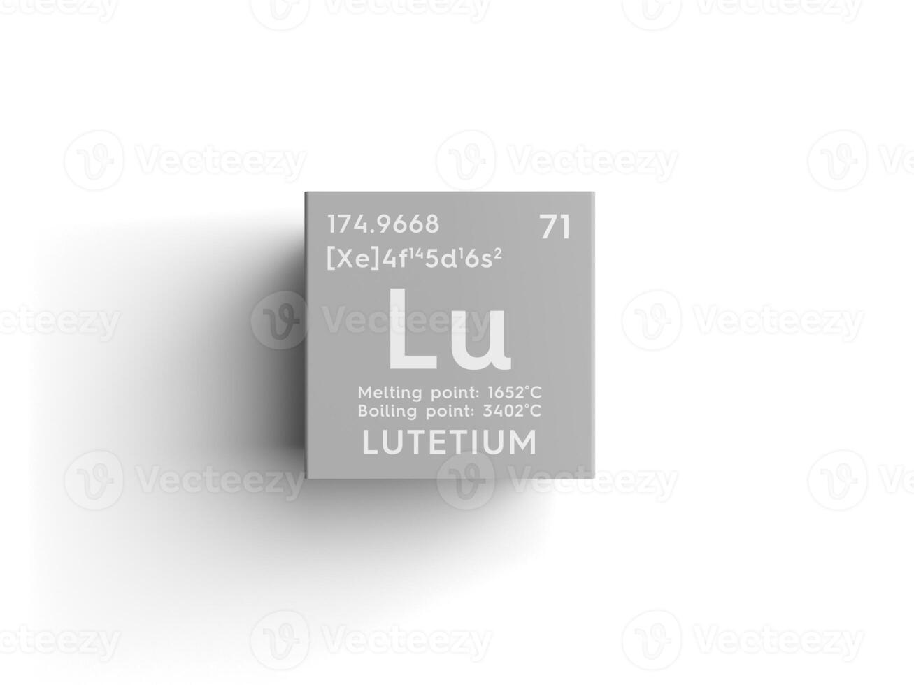 Lutetium. Lanthanoids. Chemical Element of Mendeleev's Periodic Table. 3D illustration. photo