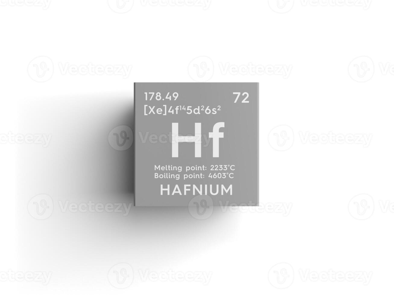 Hafnium. Transition metals. Chemical Element of Mendeleev's Periodic Table. 3D illustration. photo