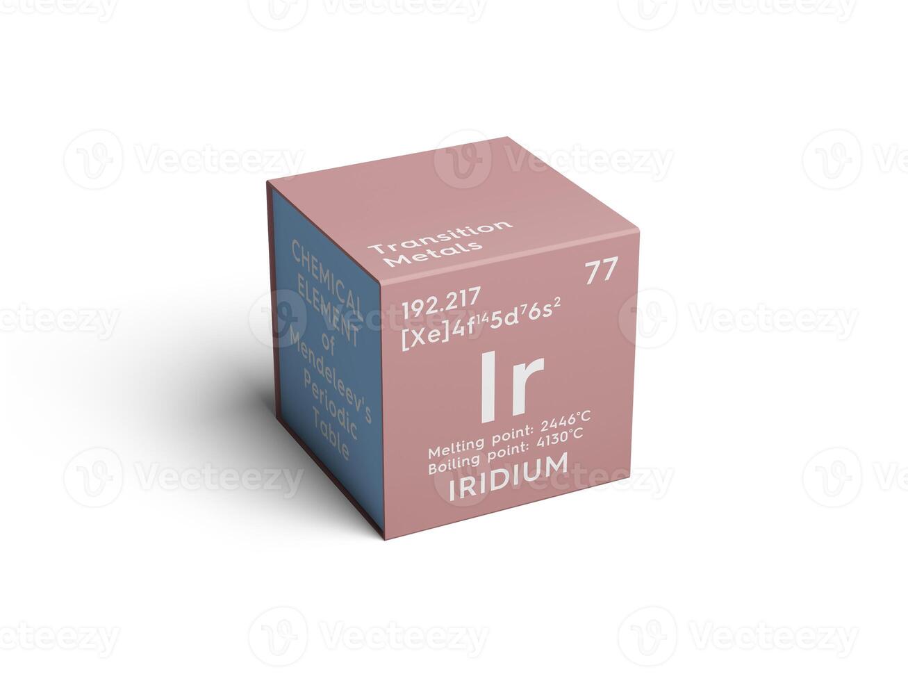 Iridium. Transition metals. Chemical Element of Mendeleev's Periodic Table. 3D illustration. photo