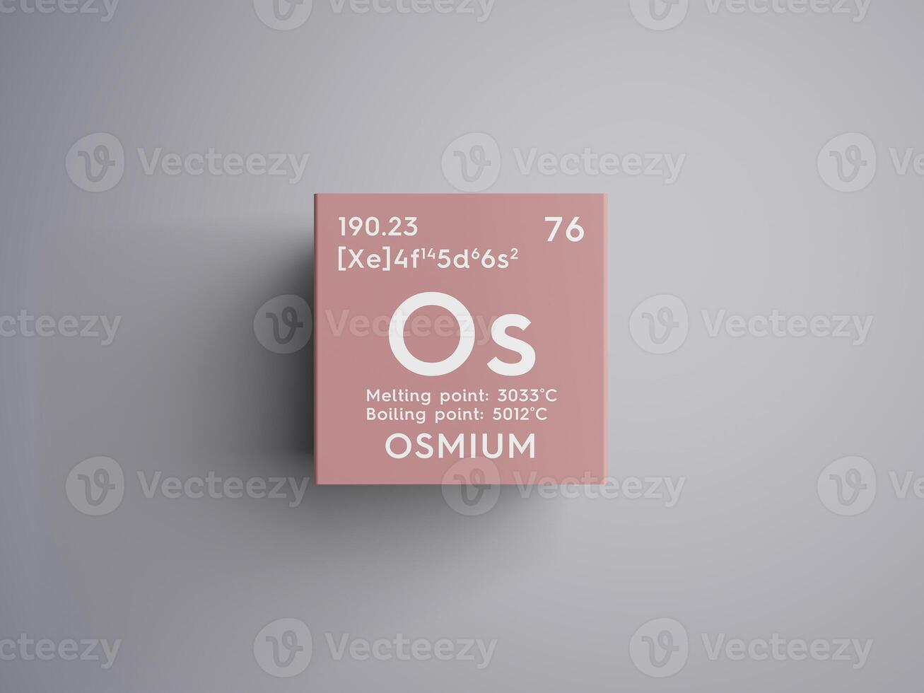 Osmium. Transition metals. Chemical Element of Mendeleev's Periodic Table. 3D illustration. photo