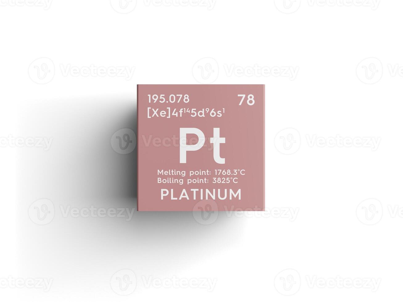 Platinum. Transition metals. Chemical Element of Mendeleev's Periodic Table. 3D illustration. photo