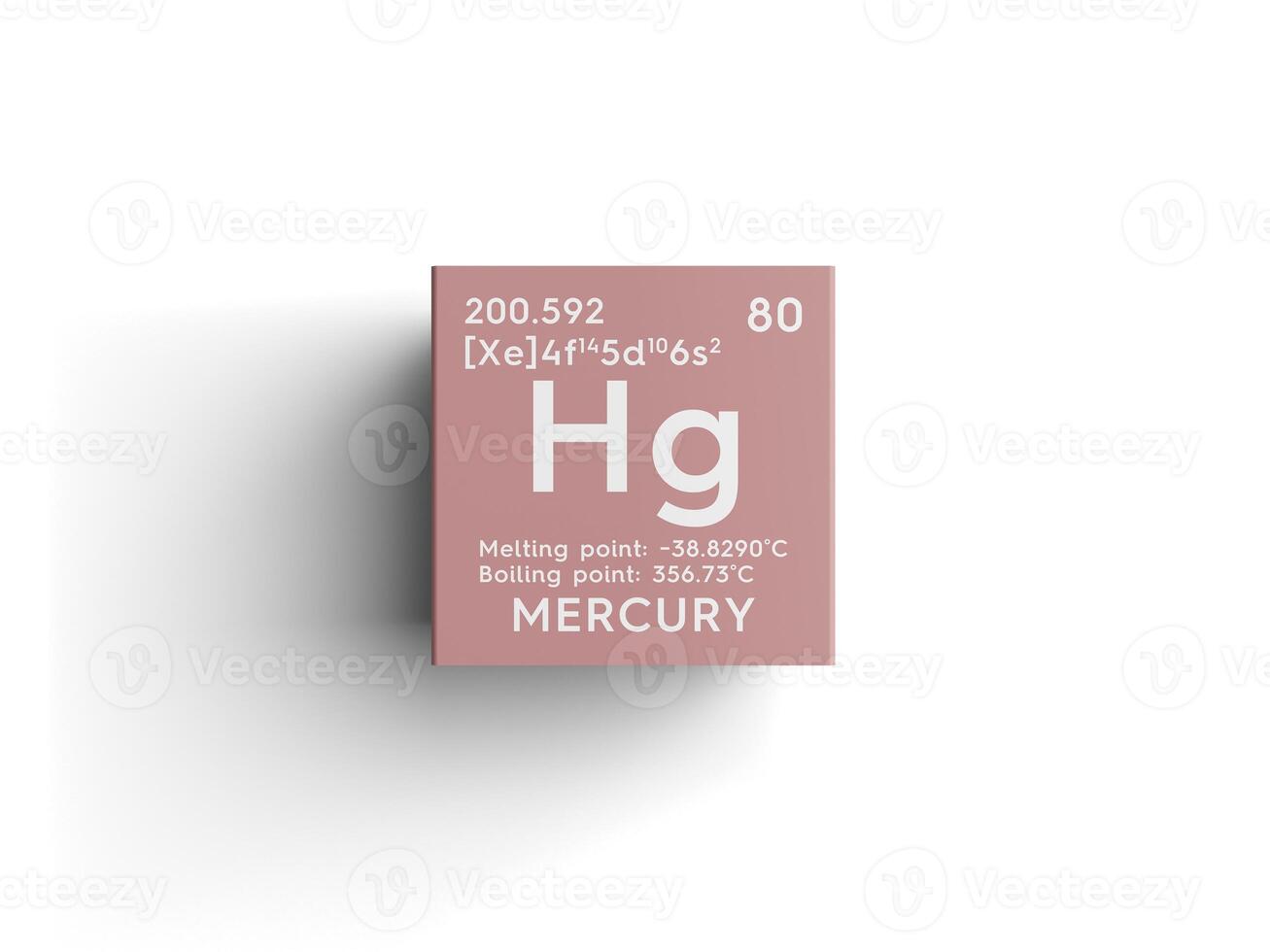 Mercury. Transition metals. Chemical Element of Mendeleev's Periodic Table. 3D illustration. photo