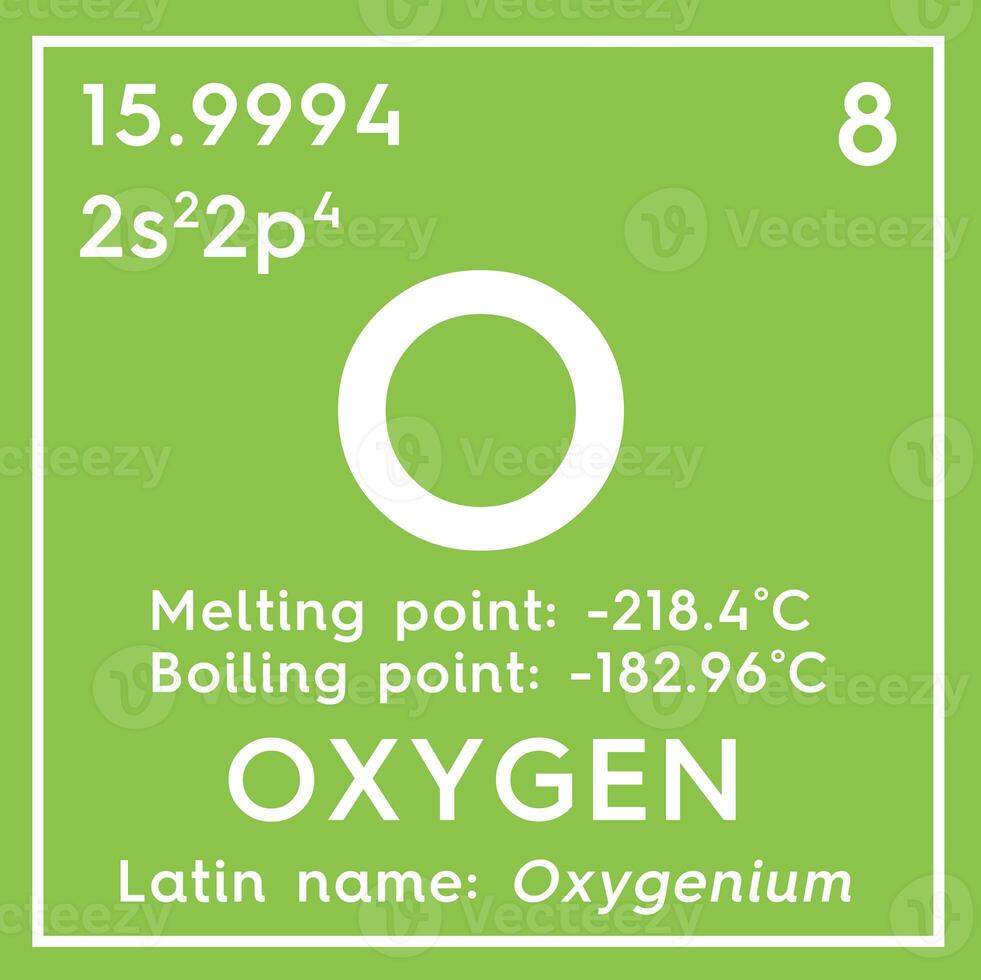 Oxygen. Other Nonmetals. Chemical Element of Mendeleev's Periodic Table. 3D illustration. photo
