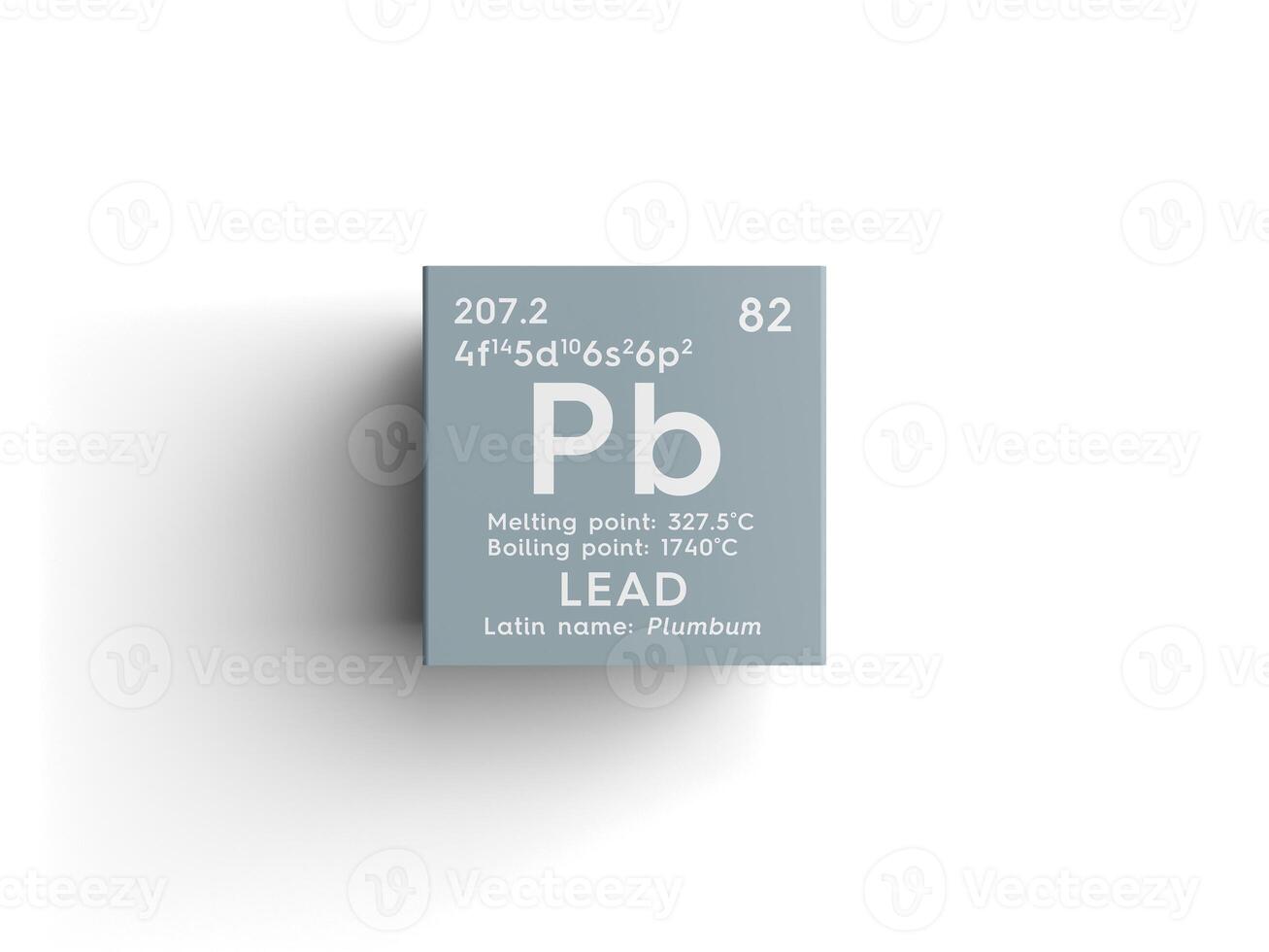 Lead. Plumbum. Post-transition metals. Chemical Element of Mendeleev's Periodic Table. 3D illustration. photo