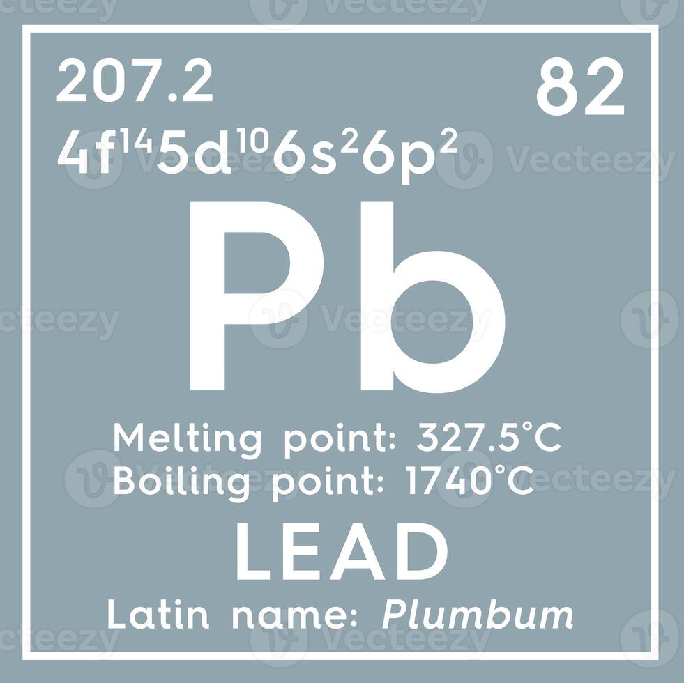 Lead. Plumbum. Post-transition metals. Chemical Element of Mendeleev's Periodic Table. 3D illustration. photo